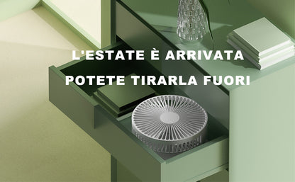 m Mu Tragbarer Ventilator, Reise-Tischventilator, höhenverstellbar, mit Fernbedienung 