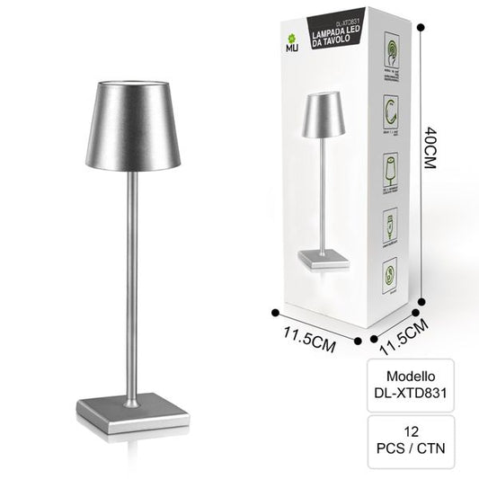 DL-XTD831  LAMPADA DA TAVOLO IN FERRO ARGENTO DORATA