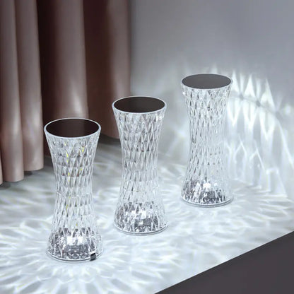 MU Lampada da Tavolo LED Touch Senza Fili Ricaricabile Lampada Effetto Cristallo