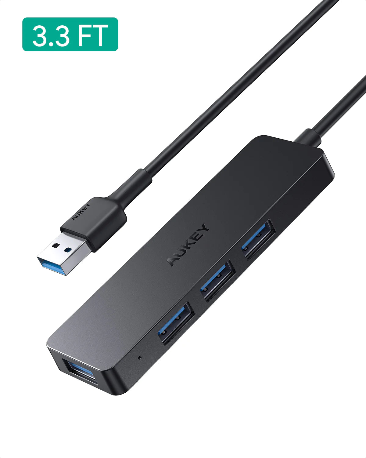 Aukey CB-H37 4-Port USB-A Hub USB Y Splitter Power Strip 1M Wire 
