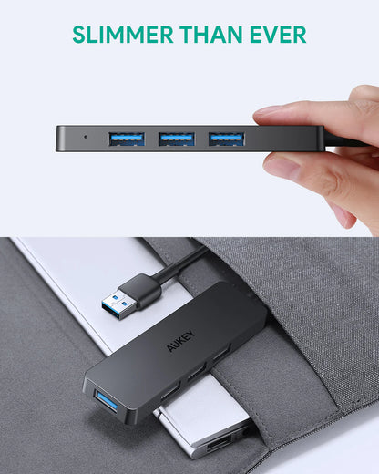 Aukey CB-H37 4-Port USB-A Hub USB Y Splitter Power Strip 1M Wire 