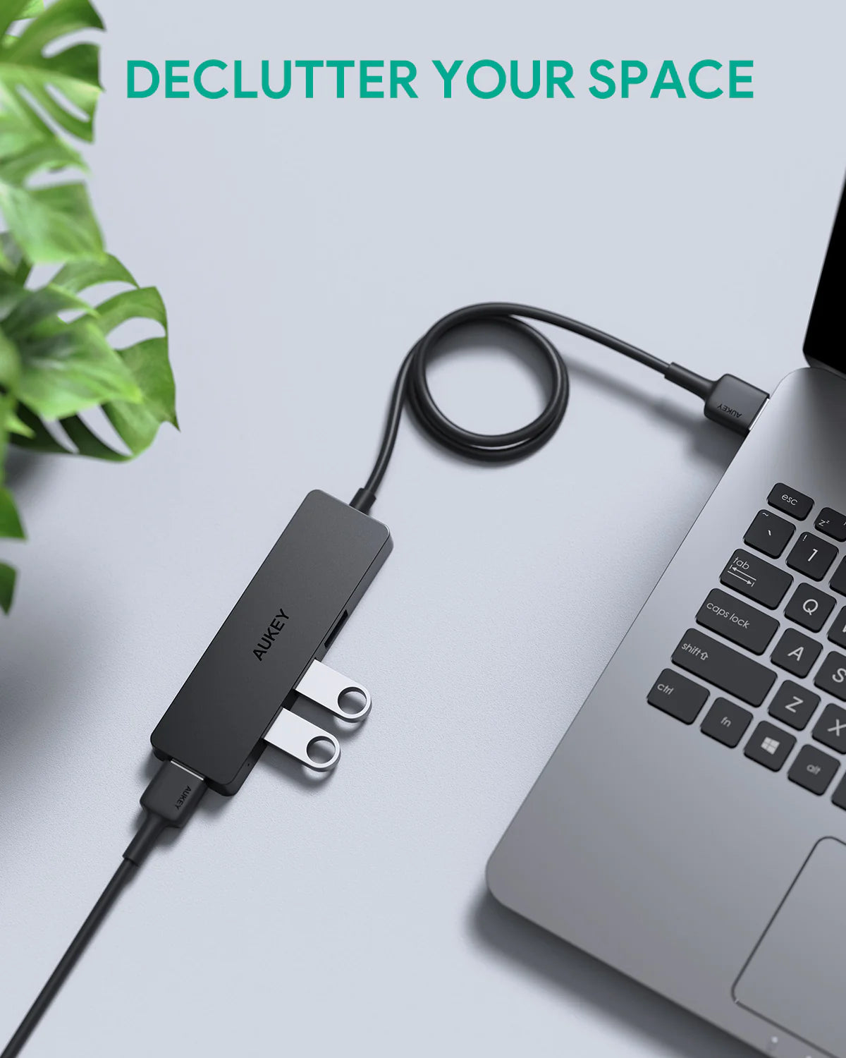 Aukey CB-H37 4-Port USB-A Hub USB Y Splitter Power Strip 1M Wire 