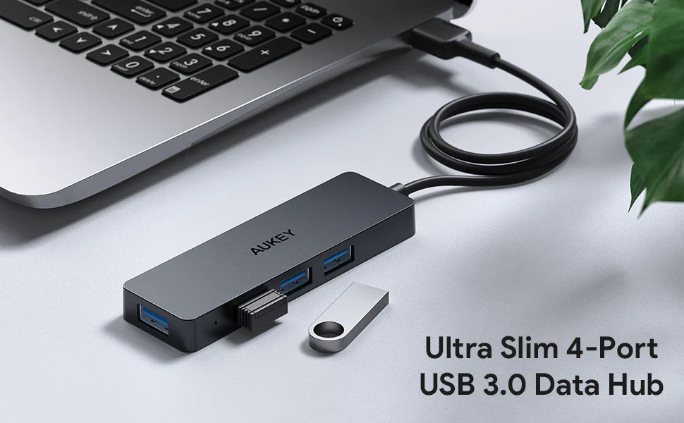Aukey CB-H37 4-Port USB-A Hub USB Y Splitter Power Strip 1M Wire 