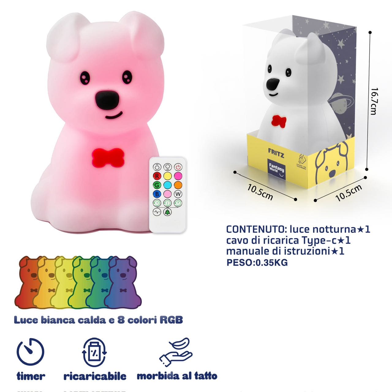 LUCE NOTTURNA IN SILICONE