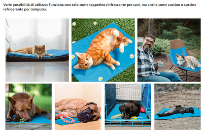 Seekavan Tappetino Rinfrescante Refrigerante per Cani e Gatti M L XL Gel Sicuro per gli Animali