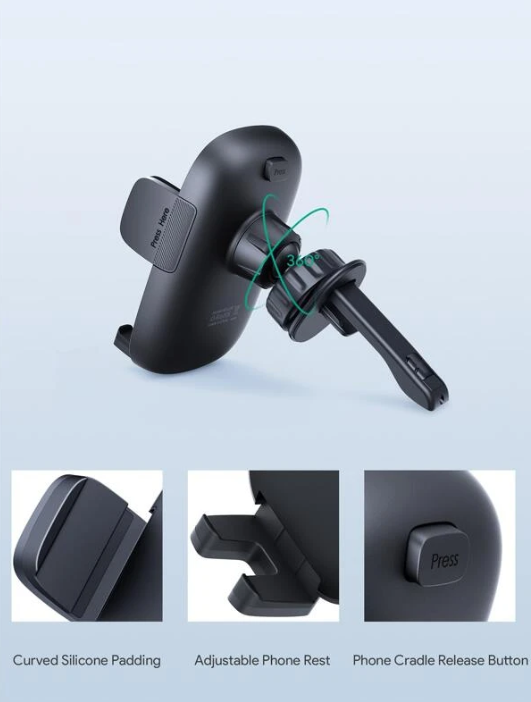 Aukey HD-C58 Supporto Porta Telefono Cellulare per Auto 360 Gradi Bocchette Aria - Nuova Versione Aggiornata