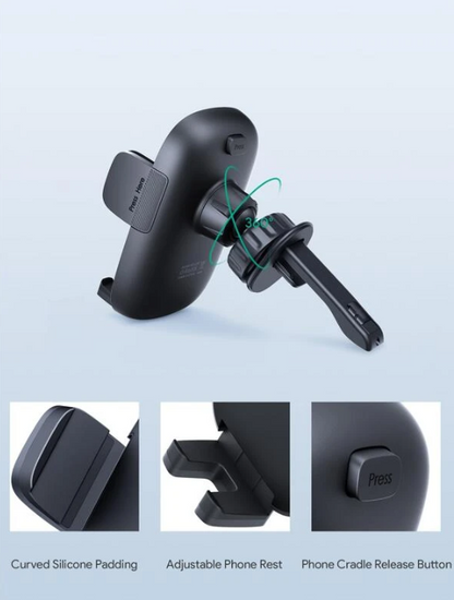 Aukey HD-C58 Supporto Porta Telefono Cellulare per Auto 360 Gradi Bocchette Aria - Nuova Versione Aggiornata