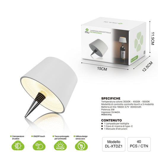DL-XTDZ1 Lampada per Bottiglie Ricaricabile