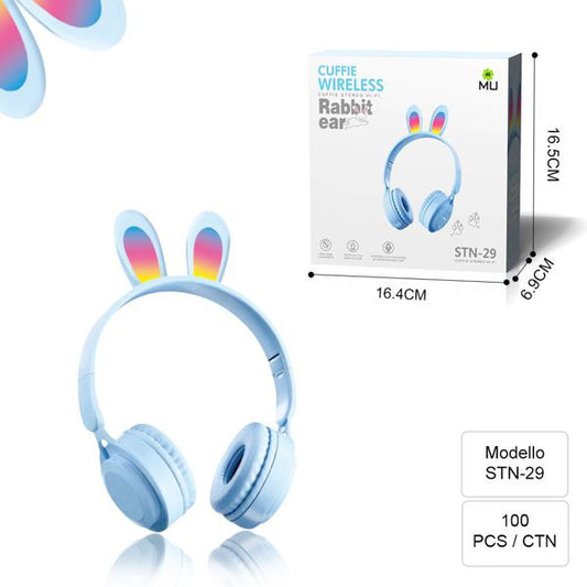 MU CUFFIE WIRELESS RABBIT EAR BLU