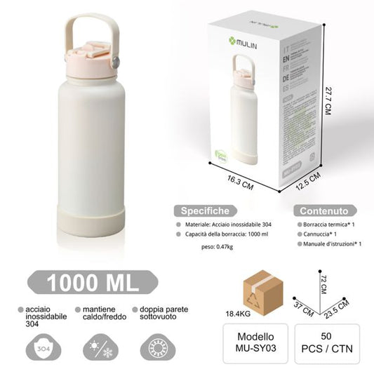 MU-SY03 CACHI 1000ML DOPPIA PARETE SOTTO MANTIENE CALDE/FREDDO