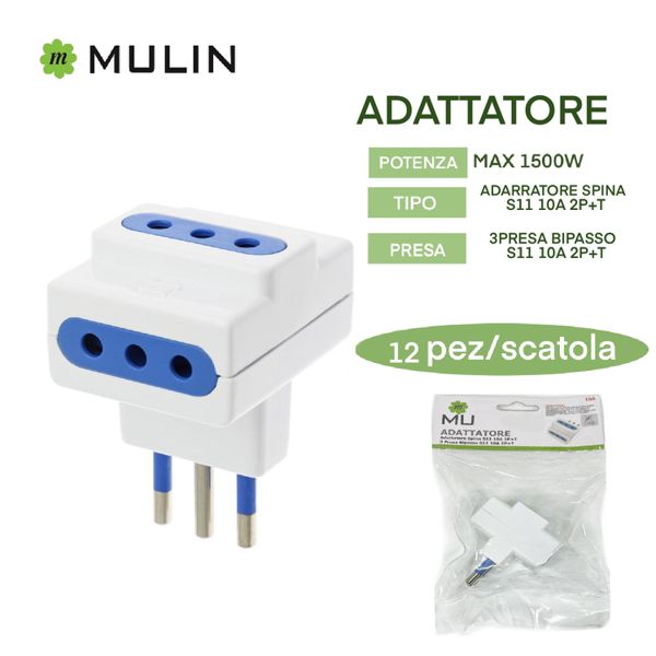 ADATTATORE 10A 3PRESE