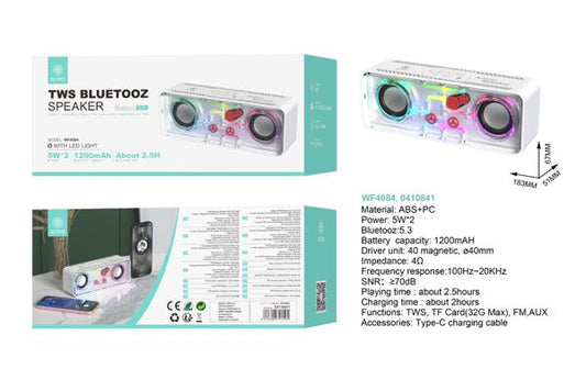 WF4084 1200MAH ALTAVOZBLUETOOTH 5.3 CON LUZ LED BIANCO