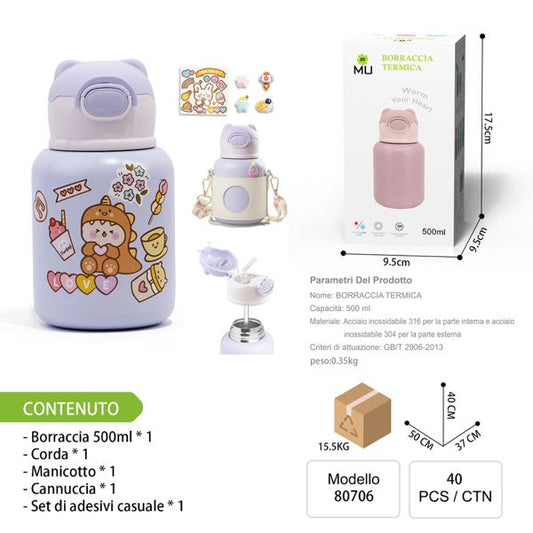 BORRACCIA TERMICA 500ML VIOLA