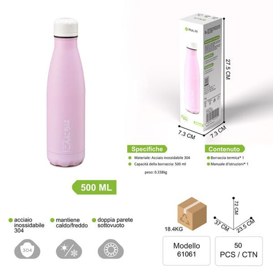 MU 61061 BOTTIGLIA ISOLATA SOTTOVUOTO 500ML ROSA