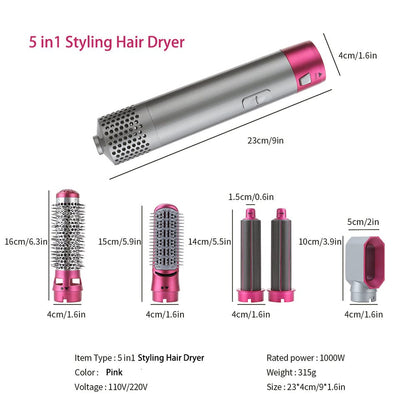 5 In 1 Multifunction Hair Dryer 1000W Hot Air Brushes Perfect Style DISCOUNT