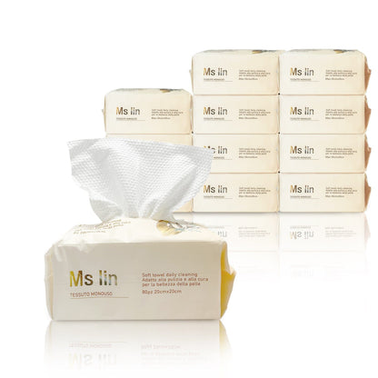 12 Pacchi Asciugamani Monouso in Tessuto, Salviette Asciutte in Puro Cotone, Asciugamani in Cotone Multiuso per la Cura Della Pelle | 80Pcs Sconto