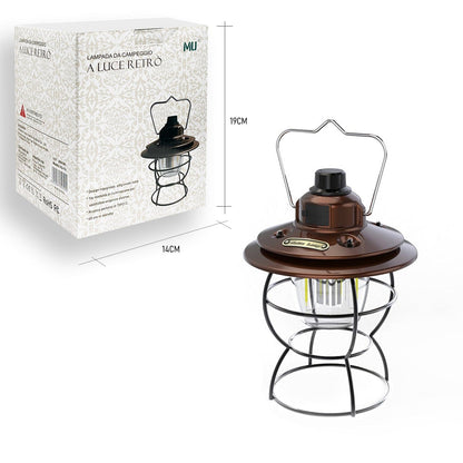 Lampada da Campeggio Ricaricabile Portatile a Luce Retrò 2700-6500K 4W Batteria al litio 18650 2000mAh (XQ-Y01)