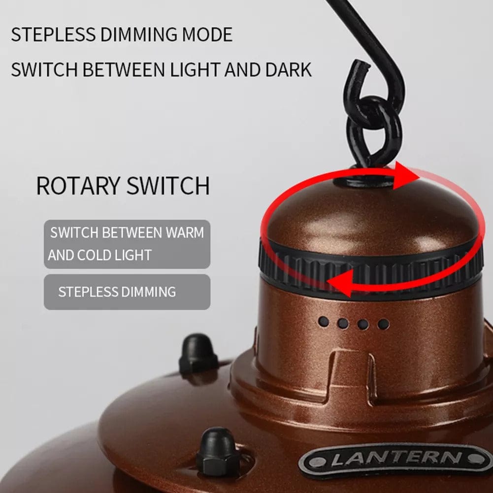 Lampada da Campeggio Ricaricabile Portatile a Luce Retrò 2700-6500K 4W Batteria al litio 18650 2000mAh (MY-88075)