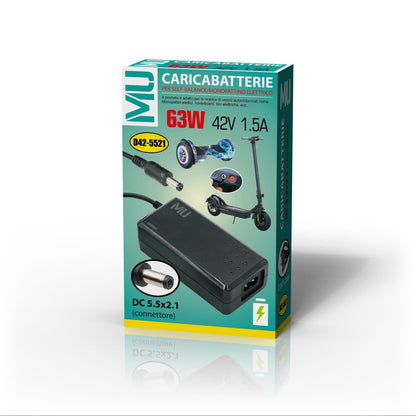 MULIN 42V 1.5A Scooter-Ladegerät geeignet, elektrisches Fahrrad-Ladegerät geeignet, universelles Netzteil | DC 5,5 * 2,1 