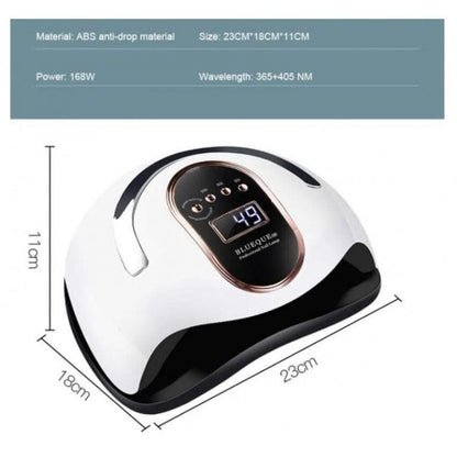 MU UV-LED-Nagellampe, 168 W professionelle UV-LED-Nagellampe, Auto-Start-Sensor mit 4 Timer-Einstellungen 10/30/60/99S, für Zuhause und Salon 