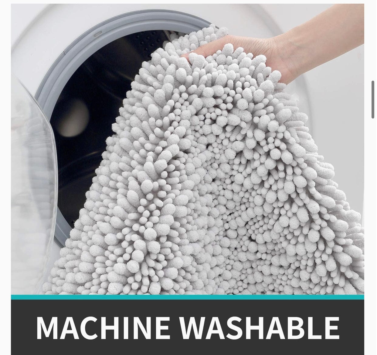 Bath Mat in Soft Chenille Microfibre.Grey