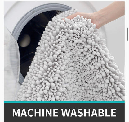 Bath Mat in Soft Chenille Microfibre.Grey