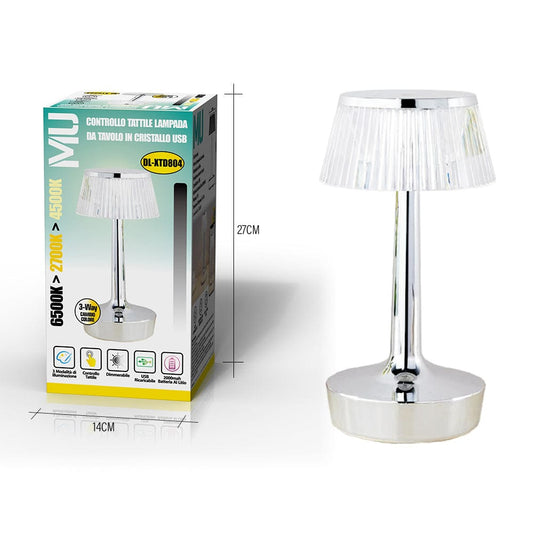 DL-XTD804 MU controllo tattile lampada da tavolo in cristallo usb