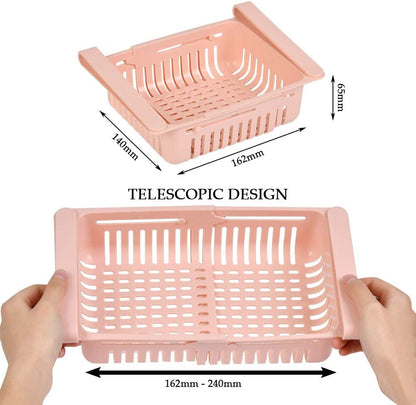 4 pcs Fridge Organizer Drawers, Space Saver, Fridge Tidy, Food Shelf, Storage Baskets…Discount 