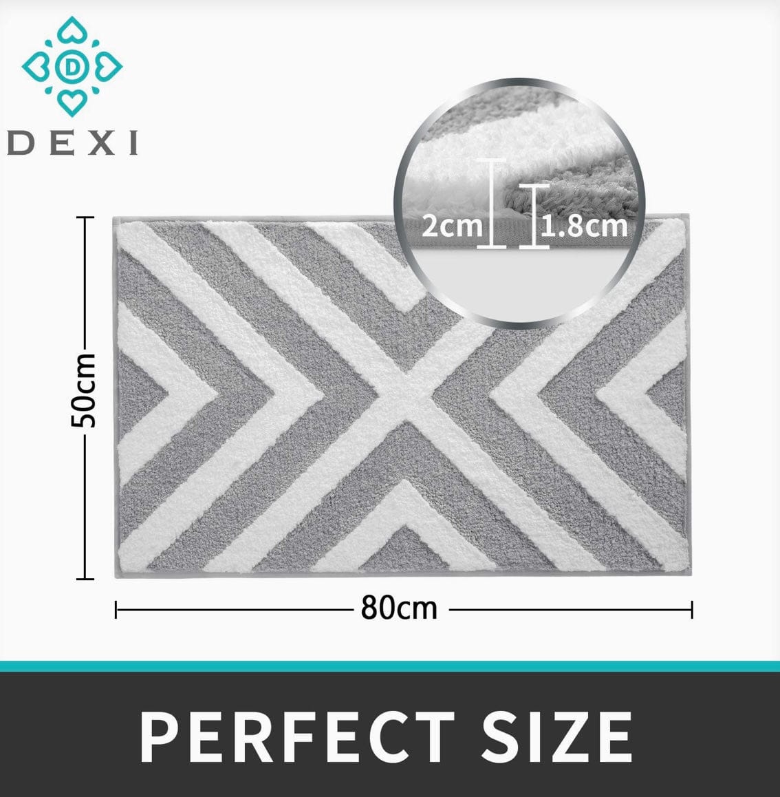 Non-Slip Soft Bath Mat，Light Gray