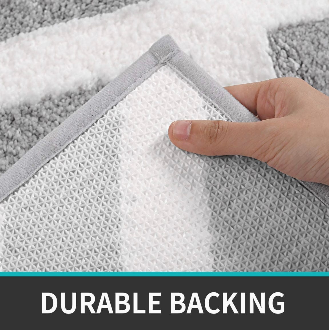 Non-Slip Soft Bath Mat，Light Gray