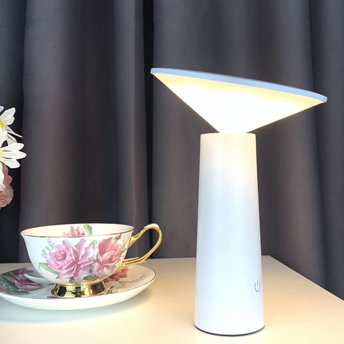 Lampada da Tavolo Senza Fili Ricaricabile USB, Lampada da Scrivania LED Dimmerabile avec Batteria, 3 Colore di Luce, Lampade da Comodino, Per Interno/Esterni, Ristorante,Studio,  [Classe di efficienza energetica A]