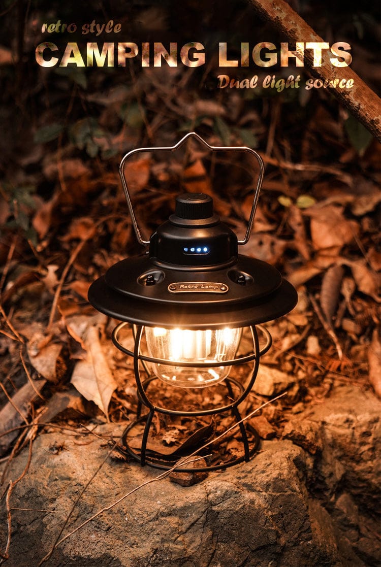 Lampada da Campeggio Ricaricabile Portatile a Luce Retrò 2700-6500K 4W Batteria al litio 18650 2000mAh (XQ-Y01)