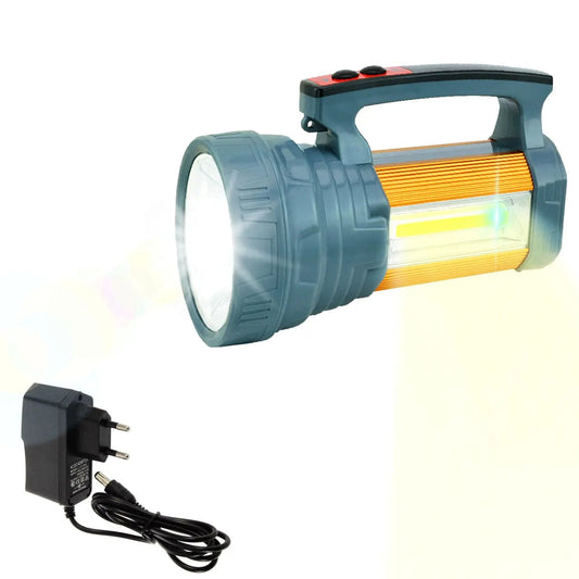 MU Torcia a carica solare, luce laterale con maniglia sconto，4 Modes Searchlight Power bank output mukca