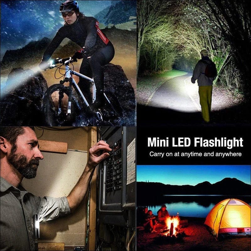 Mulin Rechargeable LED Flashlight, Powerful Professional, 3 Zoomable Modes, Small COB LED Pocket Flashlight with Magnet, IP5 Waterproof for Military Camping, Hiking, Emergency | 1000mA