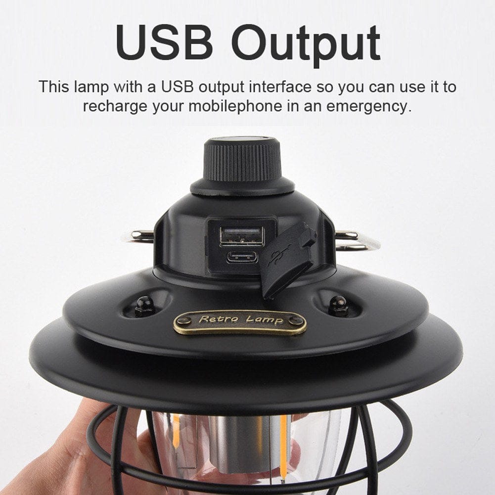 Lampada da Campeggio Ricaricabile Portatile a Luce Retrò 2700-6500K 4W Batteria al litio 18650 2000mAh (XQ-Y01)