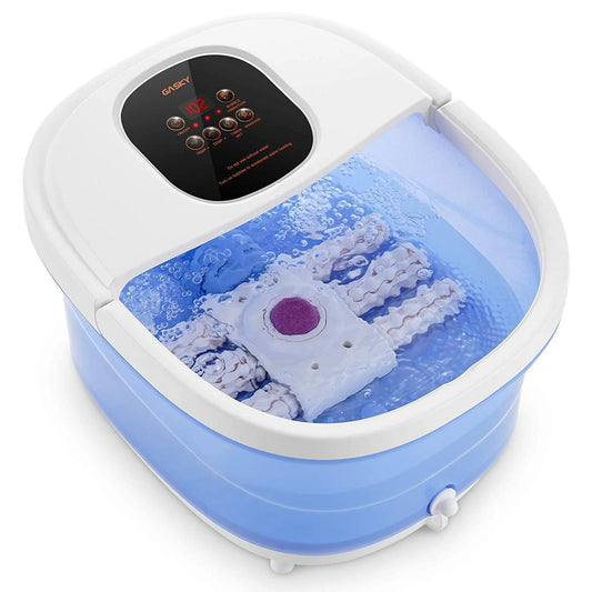 GASKY Fußbad/Massagebad 6 in 1 – Wärme, Blasen, Vibration, 6 motorisierte Shiatsu-Rollen, Frequenzumwandlung, Zeit- und Temperatureinstellungen, Fußbad für den Heimgebrauch.